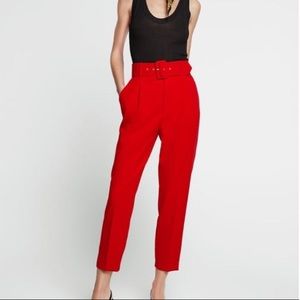 ZARA High Rise Pants With Belt